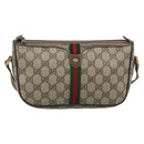 GUCCI GG Supreme Web Sherry Line Shoulder Bag PVC Beige 89 02 054 Auth ka5486-2