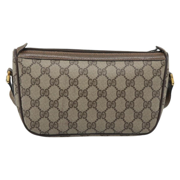 GUCCI GG Supreme Web Sherry Line Shoulder Bag PVC Beige 89 02 054 Auth ka5486