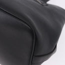 Salvatore Ferragamo Hand Bag Leather Black Silver Auth ka5488-15