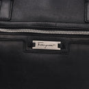 Salvatore Ferragamo Hand Bag Leather Black Silver Auth ka5488-10
