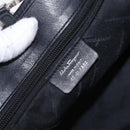 Salvatore Ferragamo Hand Bag Leather Black Silver Auth ka5488-12