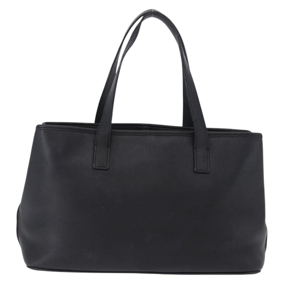 Salvatore Ferragamo Hand Bag Leather Black Silver Auth ka5488