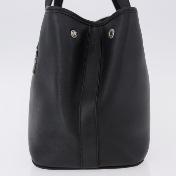 Salvatore Ferragamo Hand Bag Leather Black Silver Auth ka5488