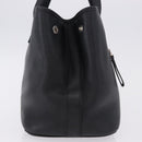 Salvatore Ferragamo Hand Bag Leather Black Silver Auth ka5488-4