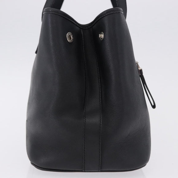 Salvatore Ferragamo Hand Bag Leather Black Silver Auth ka5488