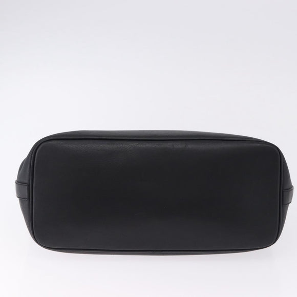 Salvatore Ferragamo Hand Bag Leather Black Silver Auth ka5488