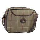 Burberrys Nova Check Shoulder Bag Canvas Beige Gold Tone Auth ka5489-1