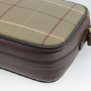 Burberrys Nova Check Shoulder Bag Canvas Beige Gold Tone Auth ka5489-15