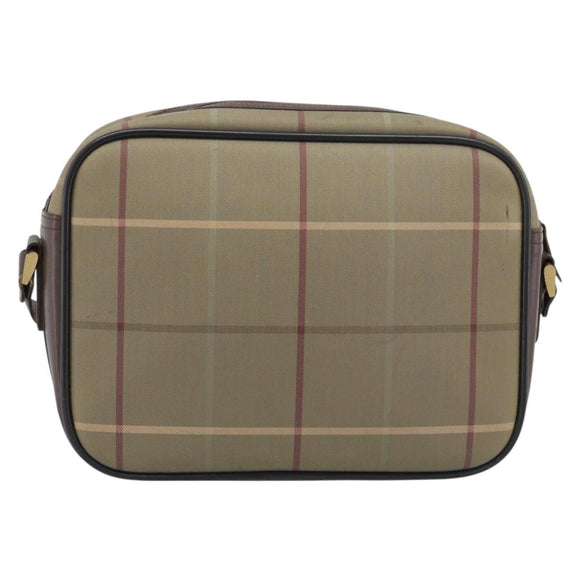 Burberrys Nova Check Shoulder Bag Canvas Beige Gold Tone Auth ka5489
