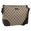 GUCCI GG Canvas Shoulder Bag Beige Silver 11427 Auth ka5492-1