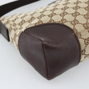 GUCCI GG Canvas Shoulder Bag Beige Silver 11427 Auth ka5492-11