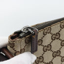 GUCCI GG Canvas Shoulder Bag Beige Silver 11427 Auth ka5492-14