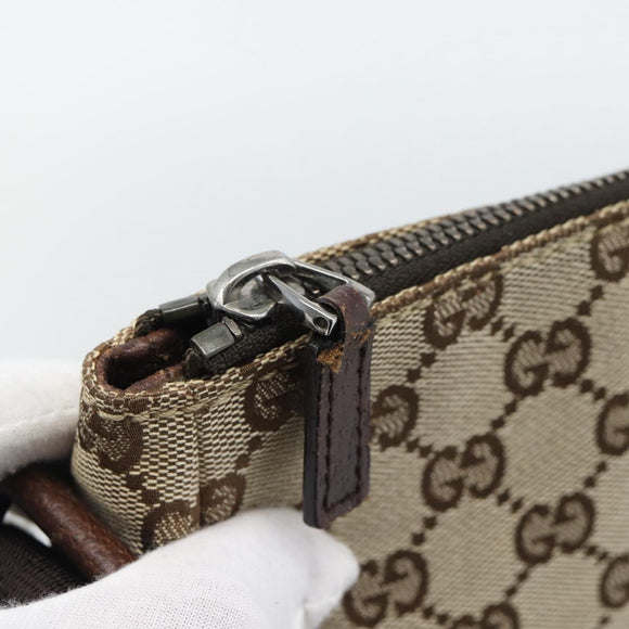 GUCCI GG Canvas Shoulder Bag Beige Silver 11427 Auth ka5492
