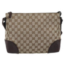 GUCCI GG Canvas Shoulder Bag Beige Silver 11427 Auth ka5492-3