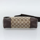 GUCCI GG Canvas Shoulder Bag Beige Silver 11427 Auth ka5492-9