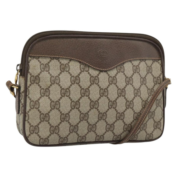 GUCCI GG Supreme Shoulder Bag PVC Leather Beige Gold 007 115 6428 Auth ka5493