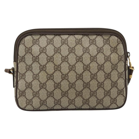GUCCI GG Supreme Shoulder Bag PVC Leather Beige Gold 007 115 6428 Auth ka5493