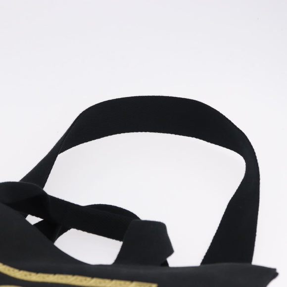 FENDI FENDACE Tote Bag Canvas 2way Black Gold 7VA558 Auth ka5494M