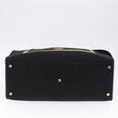 FENDI FENDACE Tote Bag Canvas 2way Black Gold 7VA558 Auth ka5494M-5