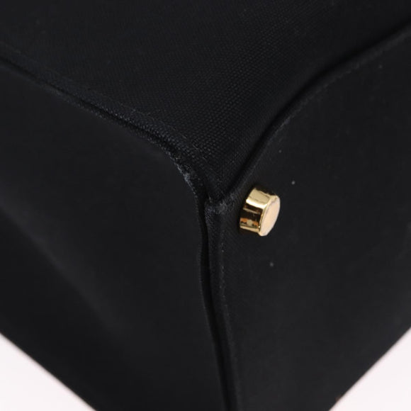 FENDI FENDACE Tote Bag Canvas 2way Black Gold 7VA558 Auth ka5494M