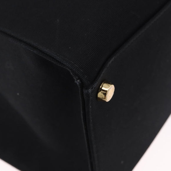 FENDI FENDACE Tote Bag Canvas 2way Black Gold 7VA558 Auth ka5494M