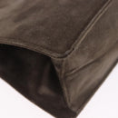 Salvatore Ferragamo Gancini Hand Bag Suede Brown Gold Tone Auth ka5495-9