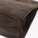 Salvatore Ferragamo Gancini Hand Bag Suede Brown Gold Tone Auth ka5495-14
