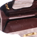 Salvatore Ferragamo Gancini Hand Bag Suede Brown Gold Tone Auth ka5495-11