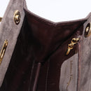 Salvatore Ferragamo Gancini Hand Bag Suede Brown Gold Tone Auth ka5495-18