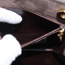 Salvatore Ferragamo Gancini Hand Bag Suede Brown Gold Tone Auth ka5495-20