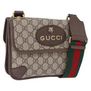 GUCCI GG Supreme Cathead Small Messenger Bag PVC Beige Gold 501050 Auth ka5496M-1