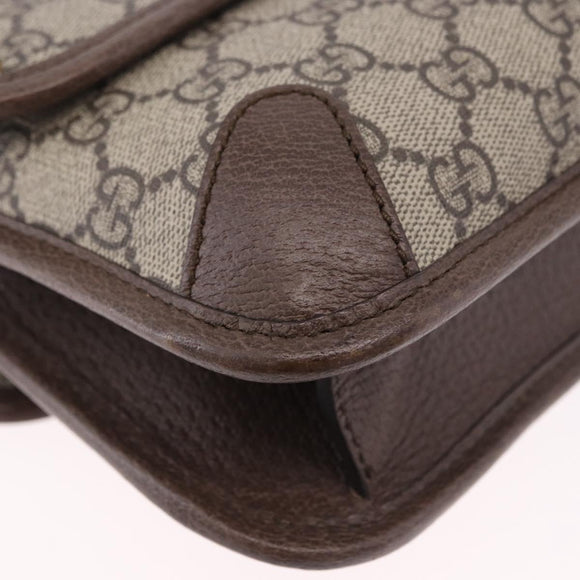 GUCCI GG Supreme Cathead Small Messenger Bag PVC Beige Gold 501050 Auth ka5496M