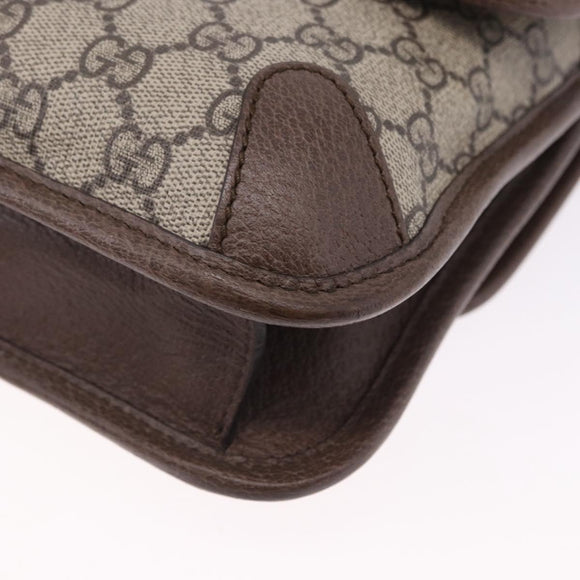GUCCI GG Supreme Cathead Small Messenger Bag PVC Beige Gold 501050 Auth ka5496M
