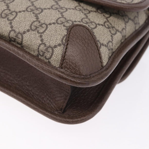 GUCCI GG Supreme Cathead Small Messenger Bag PVC Beige Gold 501050 Auth ka5496M