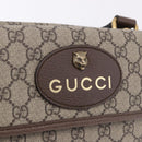 GUCCI GG Supreme Cathead Small Messenger Bag PVC Beige Gold 501050 Auth ka5496M-17