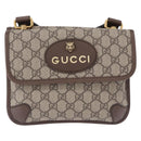 GUCCI GG Supreme Cathead Small Messenger Bag PVC Beige Gold 501050 Auth ka5496M-13