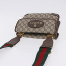 GUCCI GG Supreme Cathead Small Messenger Bag PVC Beige Gold 501050 Auth ka5496M-6