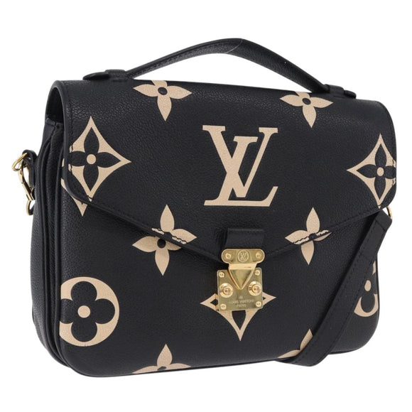 LOUIS VUITTON Monogram Empreinte Pochette Metis MM Black M45773 LV Auth ka5497SAV