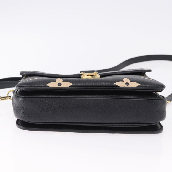 LOUIS VUITTON Monogram Empreinte Pochette Metis MM Black M45773 LV Auth ka5497SAV