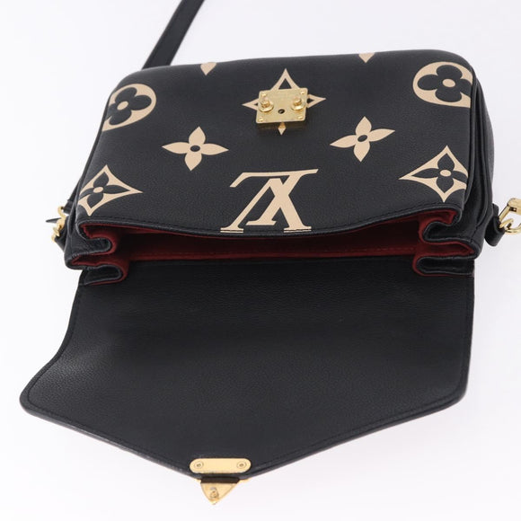 LOUIS VUITTON Monogram Empreinte Pochette Metis MM Black M45773 LV Auth ka5497SAV