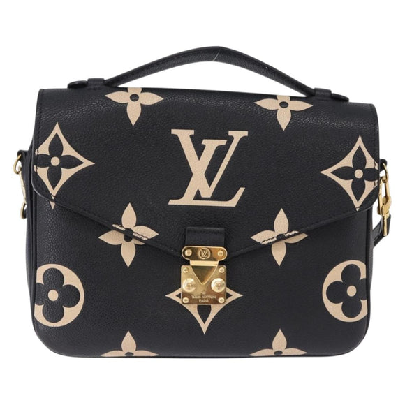 LOUIS VUITTON Monogram Empreinte Pochette Metis MM Black M45773 LV Auth ka5497SAV