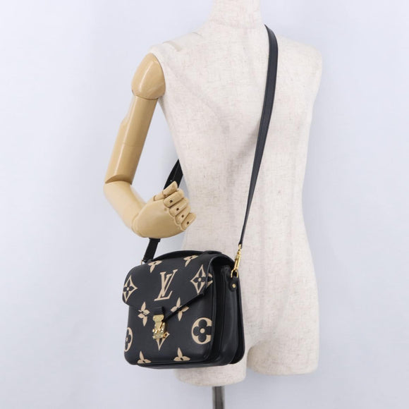 LOUIS VUITTON Monogram Empreinte Pochette Metis MM Black M45773 LV Auth ka5497SAV