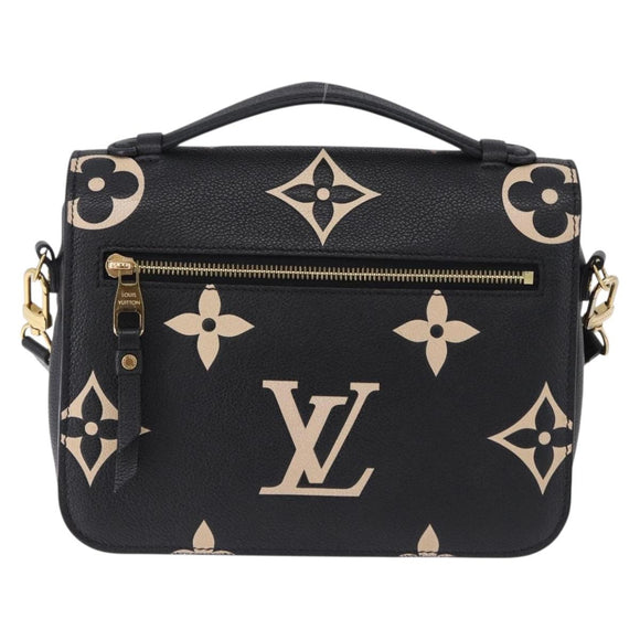 LOUIS VUITTON Monogram Empreinte Pochette Metis MM Black M45773 LV Auth ka5497SAV