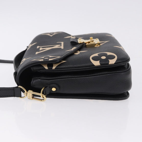 LOUIS VUITTON Monogram Empreinte Pochette Metis MM Black M45773 LV Auth ka5497SAV