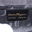 Salvatore Ferragamo Gancini Chain Shoulder Bag Patent Black Gold Auth ka5498-12