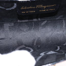 Salvatore Ferragamo Gancini Chain Shoulder Bag Patent Black Gold Auth ka5498-11