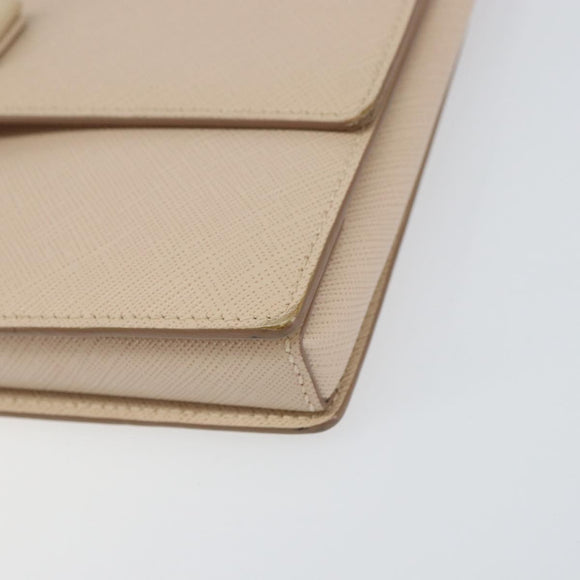 Salvatore Ferragamo Chain Shoulder Bag Leather Pink Gold Auth ka550