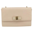 Salvatore Ferragamo Chain Shoulder Bag Leather Pink Gold Auth ka550-2