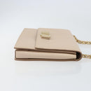 Salvatore Ferragamo Chain Shoulder Bag Leather Pink Gold Auth ka550-4