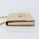 Salvatore Ferragamo Chain Shoulder Bag Leather Pink Gold Auth ka550-5